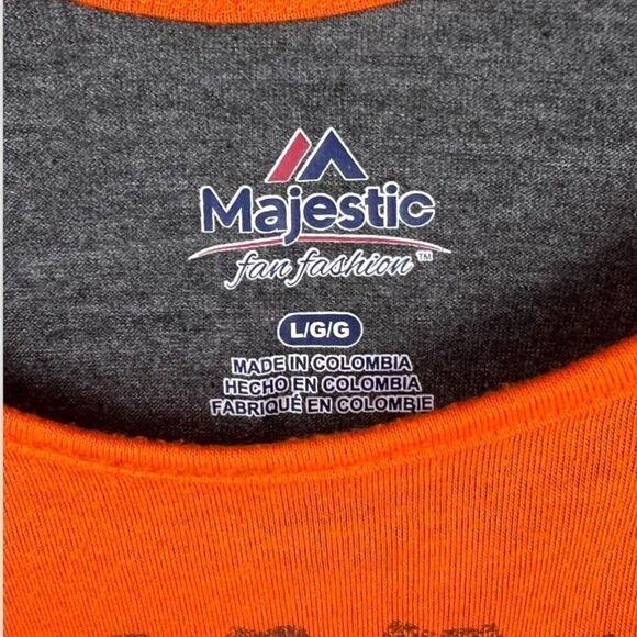 Majestic Denver Broncos Football Two Tone Short Sleeve Dolman T Shirt  L - Picture 3 of 4